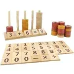 Xylolin Montessori Toys for Toddlers, Wooden Math Number Blocks Counting and Manipulative Toys, Basic Math Game Preschool Learning Educational