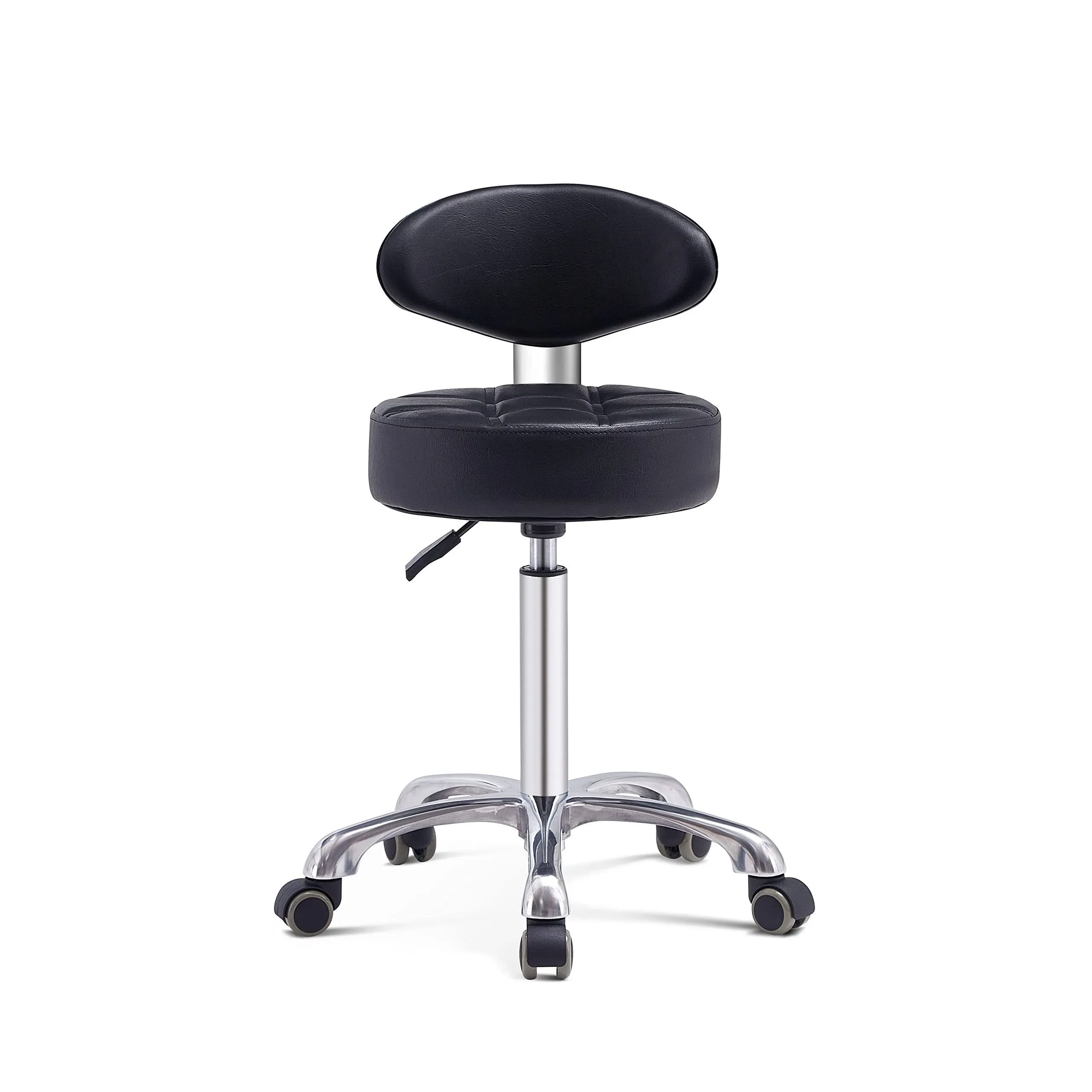 Grace&Grace Adjustable Rolling Swivel Stool with Back Support for Salon, Massage ...