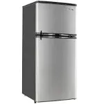 RecPro RV Refrigerator Stainless Steel | 4.4 Cubic Feet | 12V | 2 Door Fridge