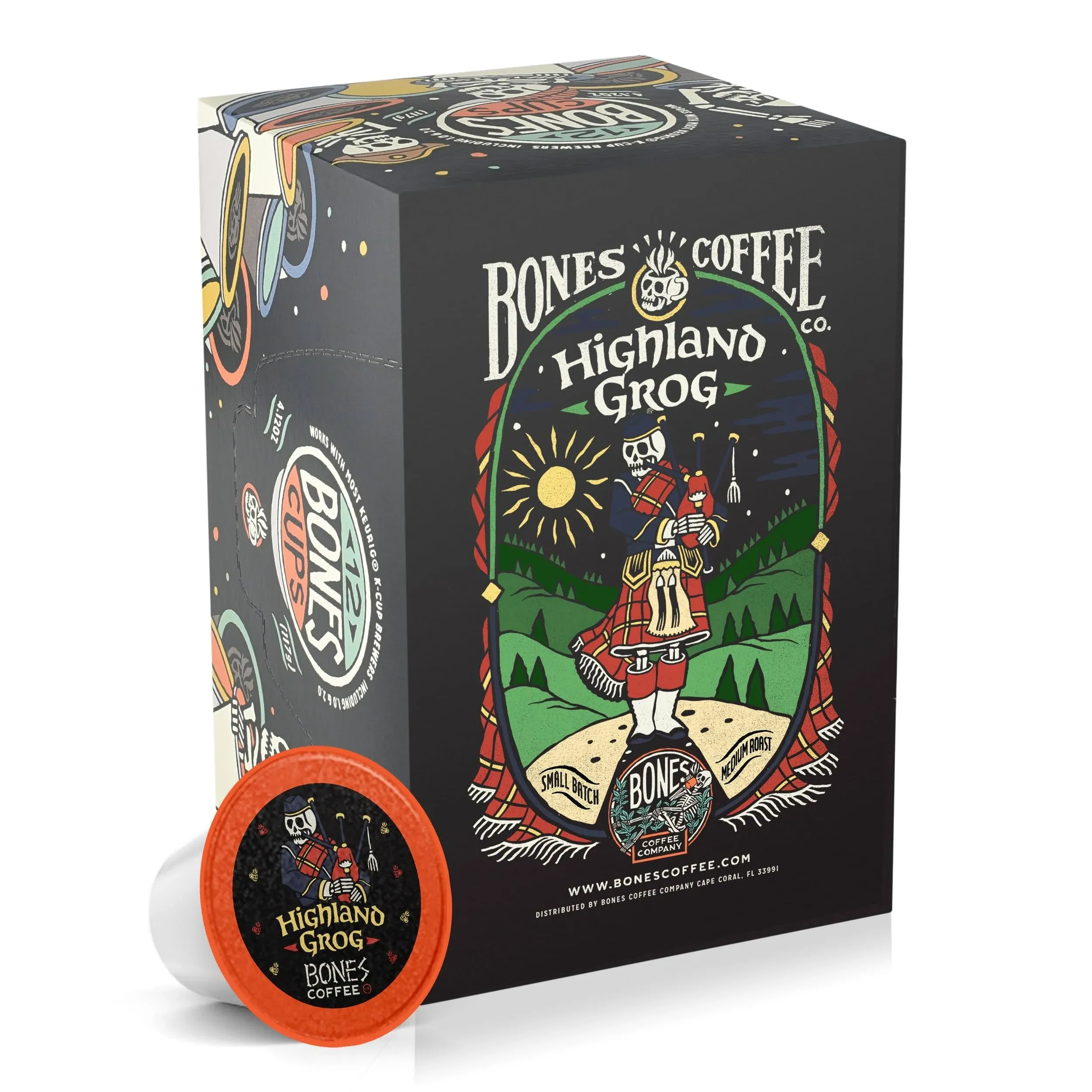 Bones Coffee Co. Highland Grog Cups 12 Count Coffee