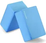 Balancefrom Set of 2 High Density Yoga Blocks, 9 in. x 6 in. x 4 in. Each, Blue