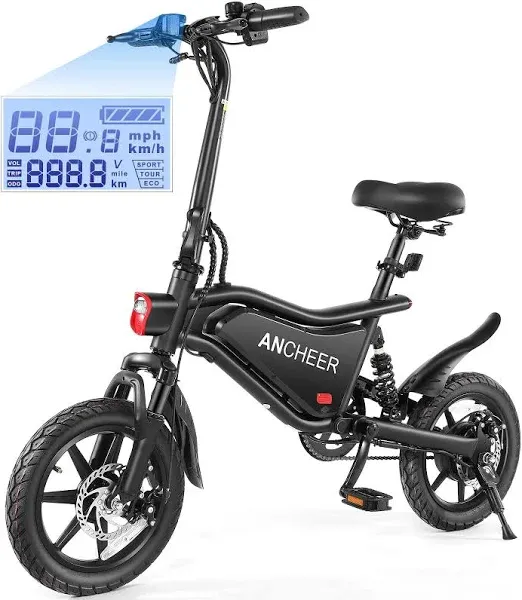 ANCHEER Folding Electric Bike for Adults 374Wh Ebike 20MPH Electric Bikes