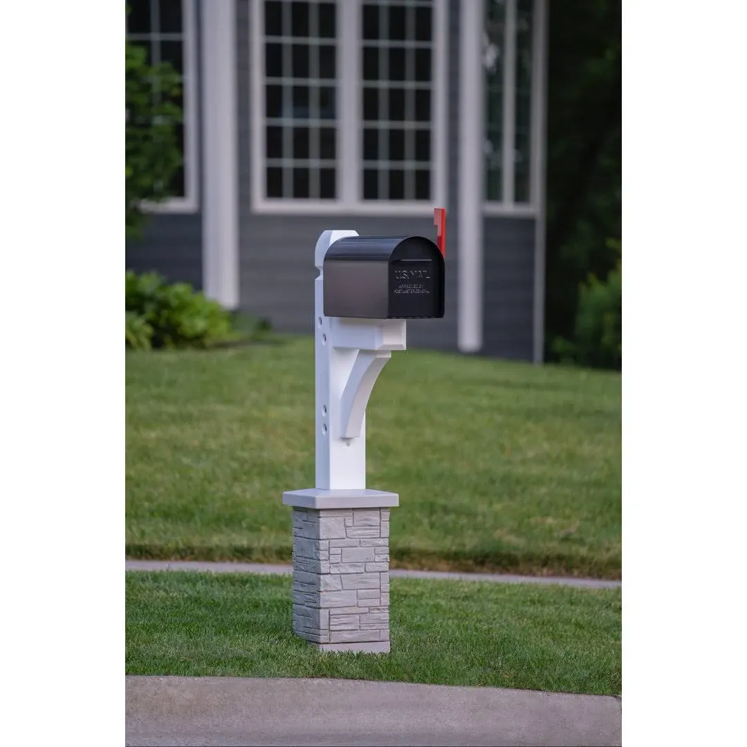 Premium Mailbox Post Set (Cross-Arm, Classic White)