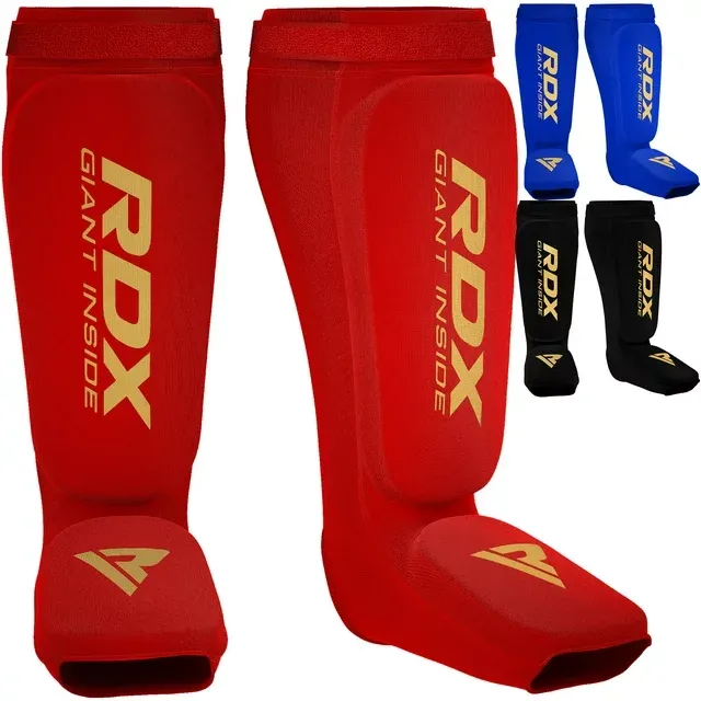 RDX Shin Guards Foam Pads Support Youth Boxing Instep MMA Muay Thai, Size: Medium, Black