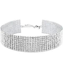 Zealmer Women's Sparkling Rhinestone Choker Necklace