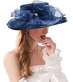 ORIDOOR Women’s Organza Church Tea Party Wedding Fascinator Hat One Size D-gold