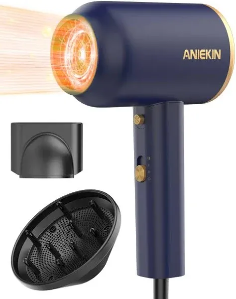 ANIEKIN Blow Dryer With Diffuser 1875W Professional Ionic Hair Dryer