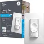 GE Cync Alexa Google Wi-Fi Smart Ceiling Fan Switch Neutral Wire - White