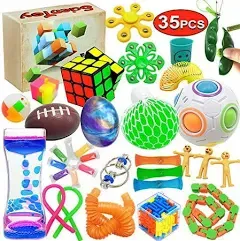 Scientoy Fidget Toy Set, 35 Pcs Sensory Toy for Add, Ocd, Autistic Children, Adults, Anxiety Autism to Stress Relief and Anti Anxiety with Motion