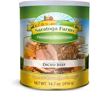 Saratoga Farms Freeze Dried Beef, 1 Emergency Food Storage Supply, 28 Servings with 20-30 Year Shelf-Life in #10 Can (Save More with 2,3,4, or 6 Pack)