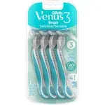 Gillette Venus Simply 3 Sensitive Women Disposable Razors Elixir 4pk COMBINESHIP