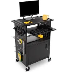 Stellar AV Cart | Customizable Mobile Workstation with Pegboard Hooks