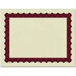 Great Papers!&#174; Metallic Border Certificates, 11 x 8.5, Ivory/Red with Red Border, 100/Pack ;