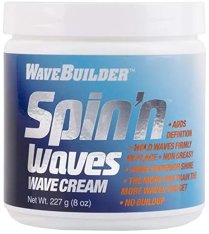 WaveBuilder Spin'n Waves Wave Cream | Non Greasy Adds Superior Shine on Hair, 8 oz