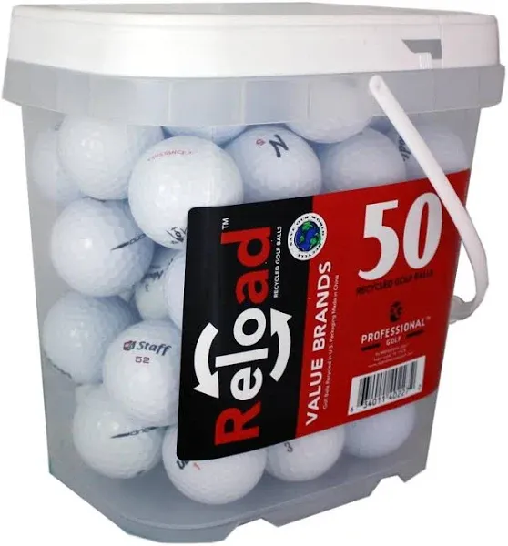 Reload Recycled Golf Balls 50 Ball Bucket, White, One Size