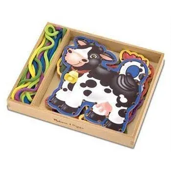 Melissa and Doug Lace and Trace Farm Animals Wooden Panel &amp; Laces - Ages 3+ NEW