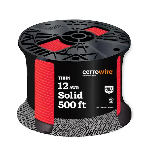 Cerrowire 500 ft. 12 Gauge Red Solid Copper THHN Wire 112-1653J