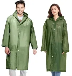 2pcs White Waterproof Rain Coats - Reusable EVA Rain Jackets For Men Women, Outdoor Supplies