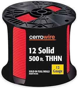 500 ft. 12 Gauge Red Solid Copper THHN Wire