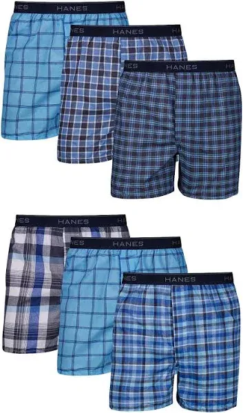 Hanes Men's Tagless Boxer Underwear, Exposed Waistband, Multi-packs Available