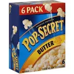 Pop-Secret Popcorn, Premium, Butter - 6 pack, 3.2 oz bags