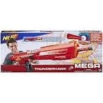 Nerf N-strike Mega Accustrike Thunderhawk with 10 Nerf Mega Darts, 10-Dart Clip - Red