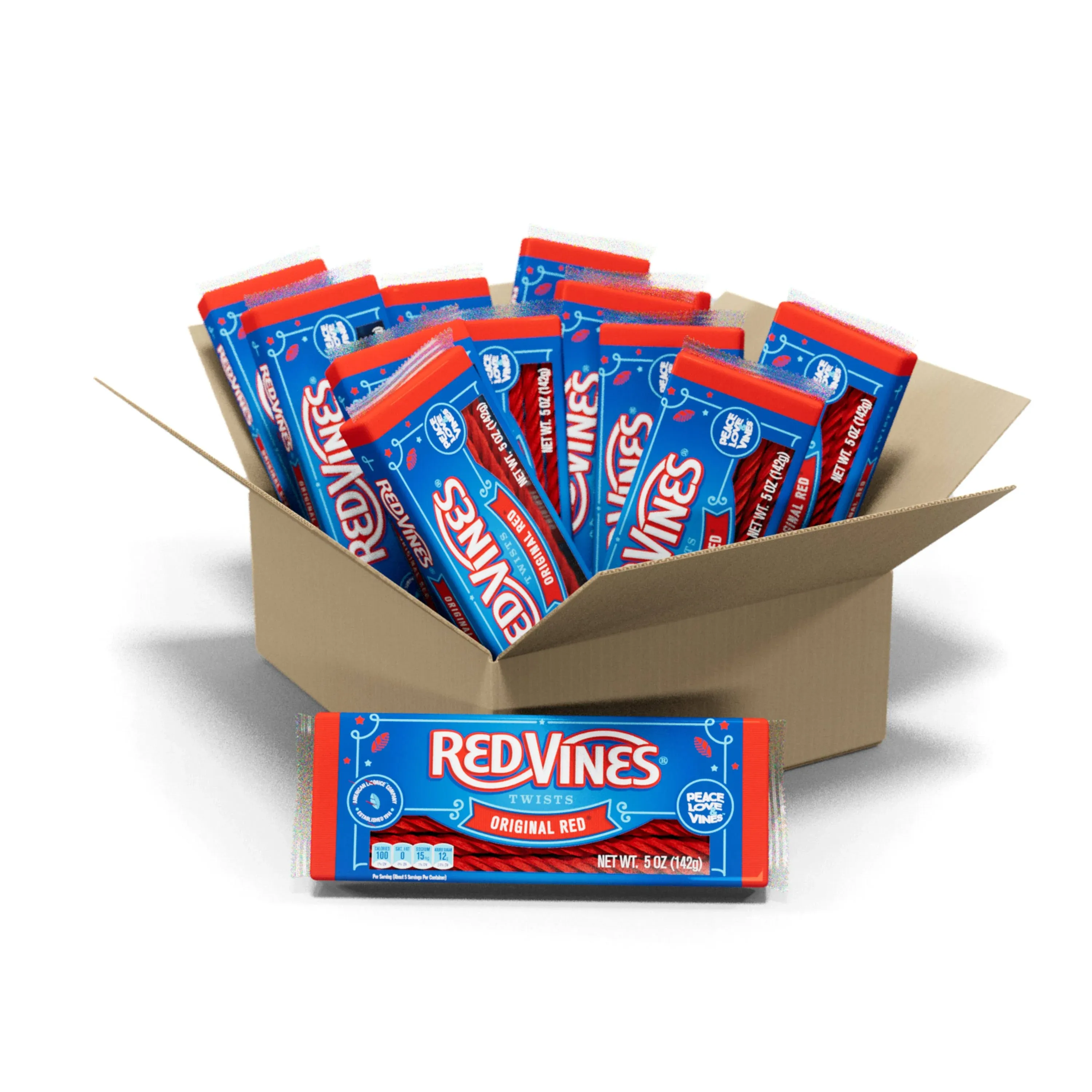 Red Vines Strawberry Licorice Candy 5 oz, Pack of 12