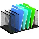 Kuntine.B Desk File Organizer 7 Upright Mesh Desktop Organizer File Sorter Office Organization File Holder for Home