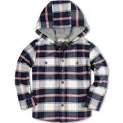 Hope & Henry Boys' Hooded Button Down Jacket with Elbow Patches