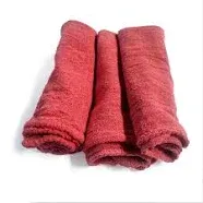 SupremePlus Auto Mechanic Shop Towels - (13&#034;x14&#034;), 12 Pack (Red) 100% Cotton Com