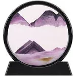 QLKUNLA Moving Sand Art Picture, Fluid Motion 3D Deep Sea Sand Landscape in Motion Display Flowing Sand Frame Relaxing Desktop Home Office Work