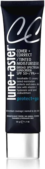 Lune+Aster CC Cream Broad Spectrum SPF 50+/PA+++- Light- Medium coverage CC Cream with SPF 50 creates a dewy glow