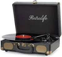 NEW Retrolife Vinyl Record Player 3 Speed Suitcase Portable Turntable  R609 