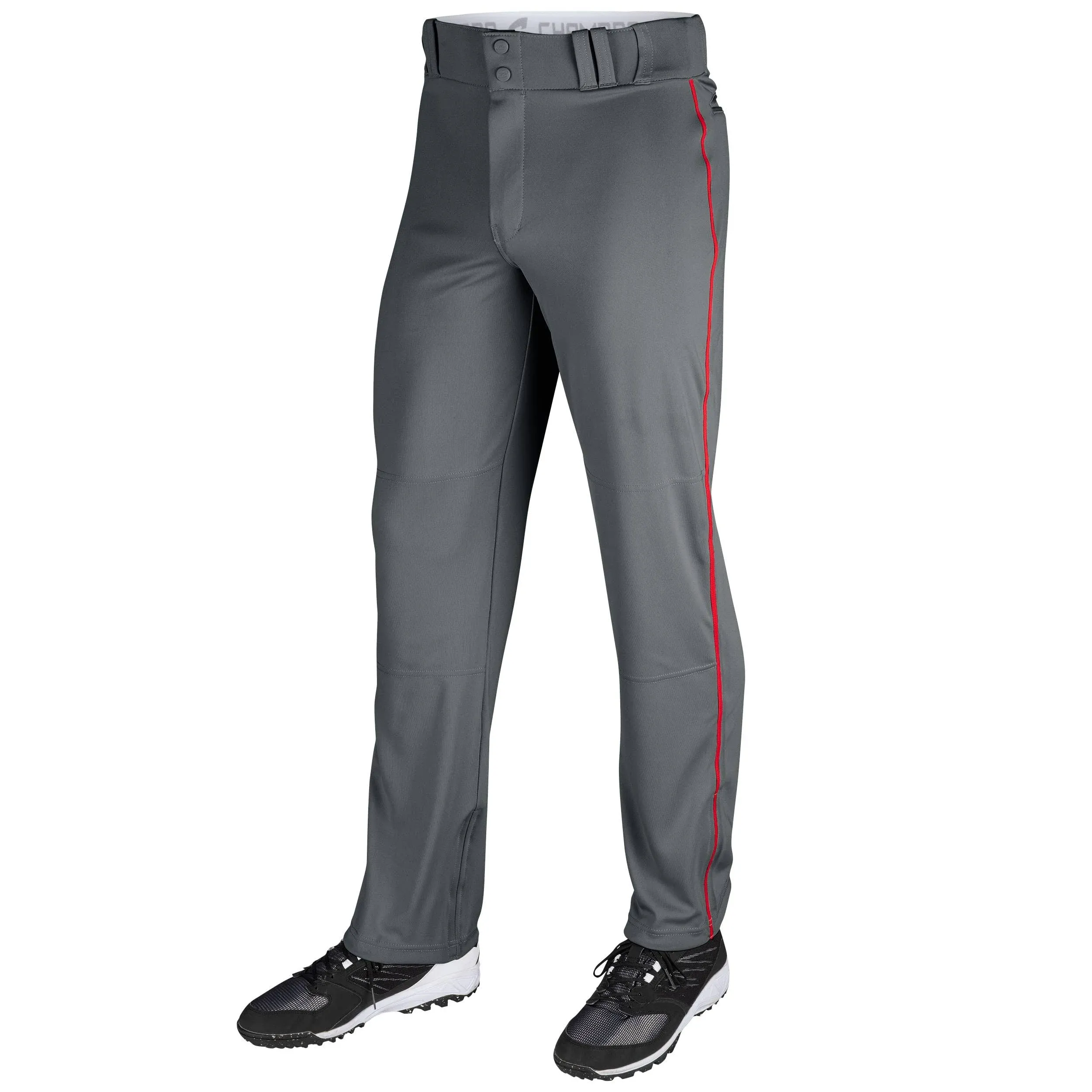 Champro Triple Crown Youth Open Bottom Pant with Piping, S / Graphite/Scarlet