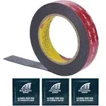 Bullshark Bond Black 3M Heavy Duty 1 inch Double Sided Tape Mounting Tape Waterproof Foam Tape VHB 5952, 15 Feet Length, Multipurpose for Car, LED