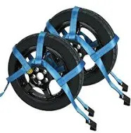 STMGW "Set of 2 Tow Dolly Straps with Flat Hook Blue Adjustable Tow Dolly Straps