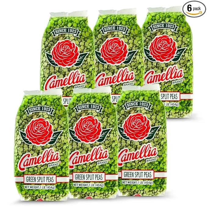 Camellia Brand Dried Green Split Peas, 1 Pound (Pack of 6)