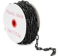 Stockroom Plus 100-Feet Plastic Chain Links - Privacy Safety Barrier for Fence, Gate (1.5-Inch, Black)