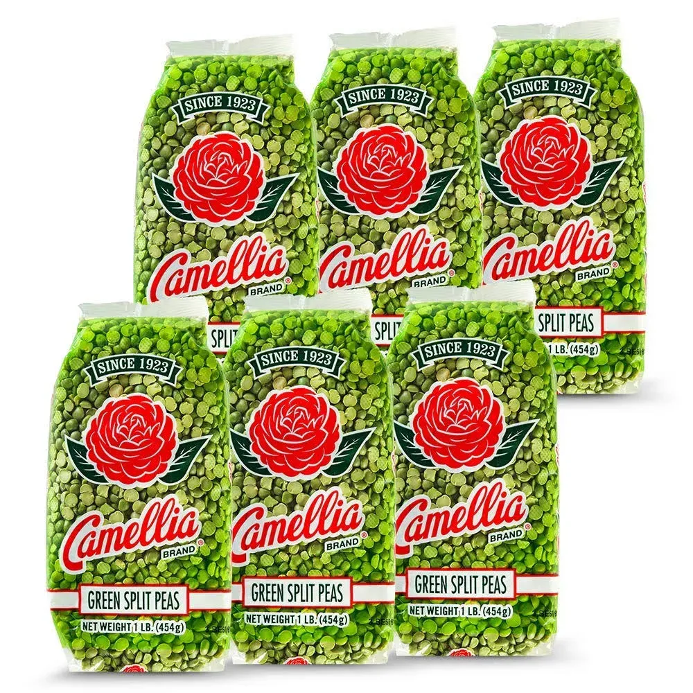 Camellia Brand Dried Green Split Peas 1 Pound Pack of 6