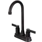 Kingston Brass KB8495NDL 4-3/4-Inch in Spout Reach NuvoFusion Two Handle 4-Inch Centerset Bar Faucet, Oil Rubbed Bronze