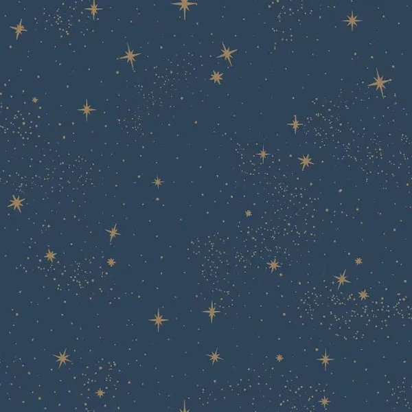 RoomMates Upon A Star Peel &amp; Stick Wallpaper Light Blue Gold Stars 28.19 Square