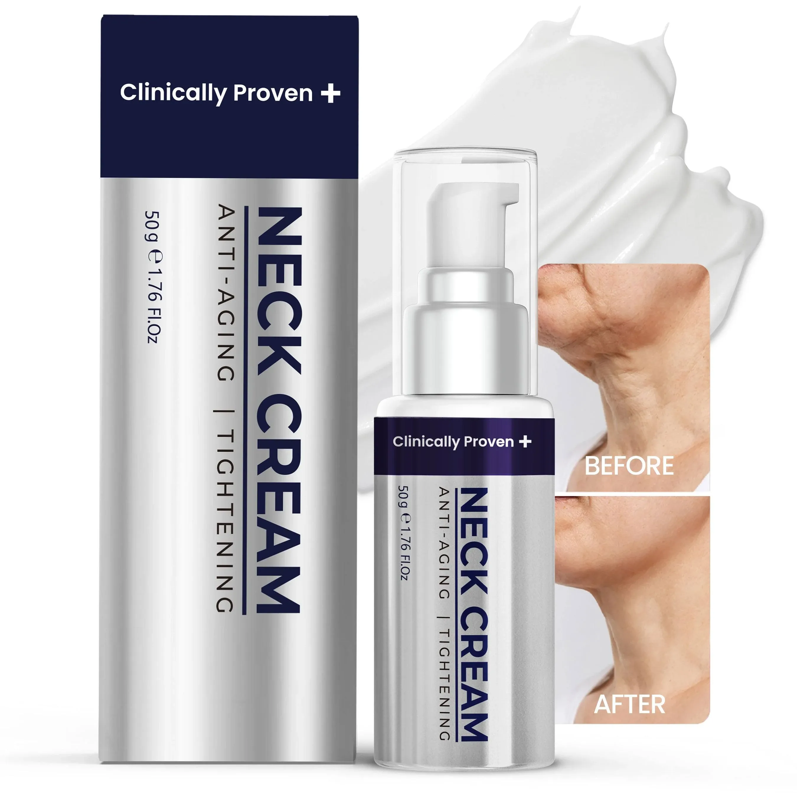 Anti Wrinkle Neck Firming and Tightening Cream with Collagen & Hyaluronic Acid | Made in Italy Chest & Neck Cream for Li