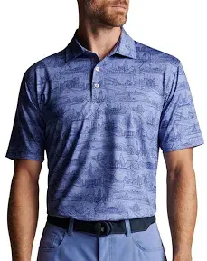 NY NY Performance Print Jersey Golf Polo