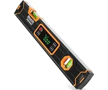 Mecurate Digital Level 15.7'' with LCD Display 360° Angle Magnetic Digital Torpedo Level