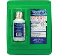 PhysiciansCare Wall-Mountable Eyewash Station with Single Bottle of Eye Wash Solution, 16 oz