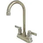 Kingston Brass KB8496NDL NuvoFusion 4" Centerset Two Handle Bar Faucet, Polished Nickel