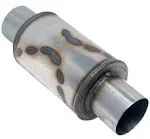 Black Widow Exhaust Widowmaker Neighborhater Muffler, 3.500 in. Diameter, Center Inlet/Center Outlet