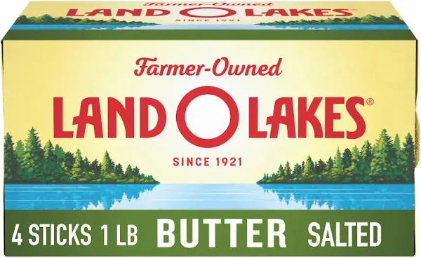 Land O Lakes Quarter Salted Butter, 8 Ounce -- 12 per case.