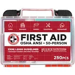 Be Smart Get Prepared 250 Piece First Aid Kit Exceeds Osha ANSI Standards