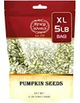 Spicy World Raw Pumpkin Seeds (Pepitas) 5 lb Bag - No Shell, AAA Grade, Unsalted, Dry, No Roasted